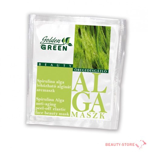 Golden GREEN Spirulina alga öregedésgátló lehúzható alginát pormaszk 6g