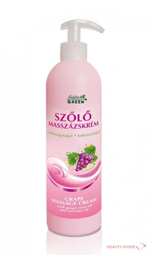 Golden GREEN Szőlő Masszázskrém szőlőmagolajjal és kókuszolajjal 500ml