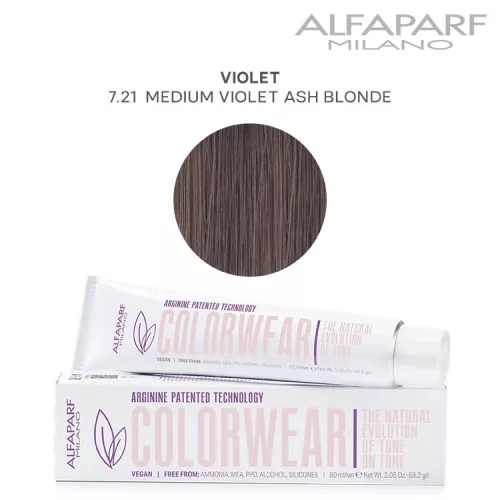 Alfaparf Colorwear hajszínező 60ml 7.21 közép viola hamvas szőke