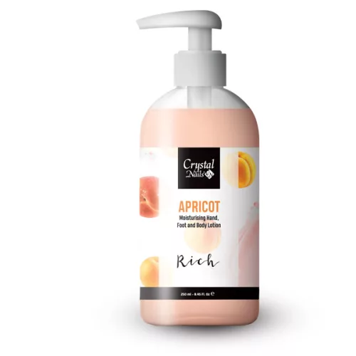 Crystal Nails Moisturising Hand, Foot and Body Lotion - Apricot Lotion - Rich 250ml 116451