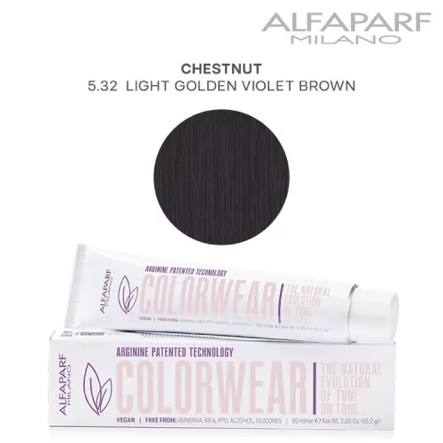 Alfaparf Colorwear hajszínező 60ml 5.32 világos arany viola barna
