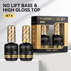   Born Pretty PRO Technikai szett - No.08 - No Lift Base Gel + High Gloss Top Coat - 2x15 ml