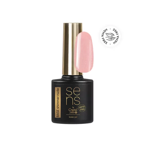 Crystal Nails SENS HEMA Free BASE gel - SHIMMER NUDE 10ml 118973