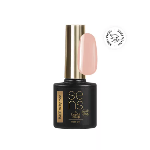 Crystal Nails SENS HEMA Free BASE gel - MILKY ROSE 10ml 118964