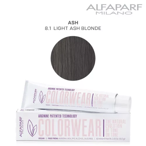 Alfaparf Colorwear hajszínező 60ml 8.1 világos hamvas szőke