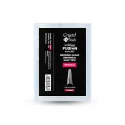   Crystal Nails XTREME FUSION ACRYLGEL-HEZ Universal Half REVERSE CLEAR TIP - 120 DB 117224