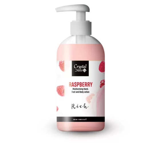 Crystal Nails Moisturising Hand, Foot and Body Lotion - Raspberry Lotion - Rich 250ml 116453