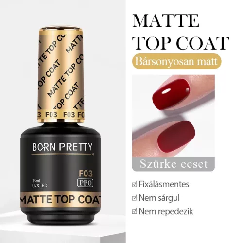 Born Pretty PRO - F03 - Matt Top Coat 15 ml
