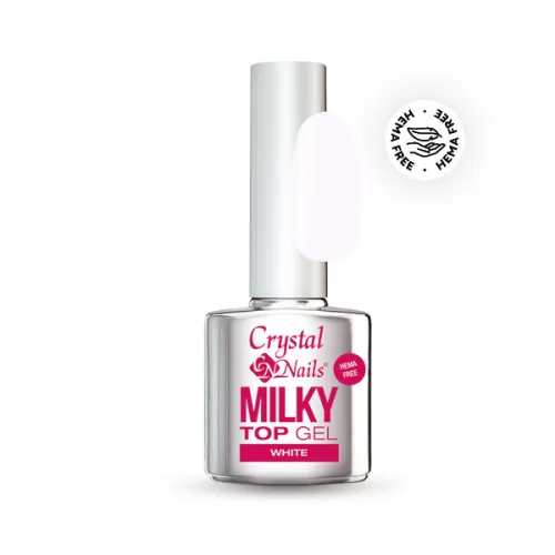  Crystal Nails HEMA Free Milky Top Gel - White 8ml 118136