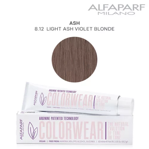 Alfaparf Colorwear hajszínező 60ml 8.12 világos hamvas viola szőke