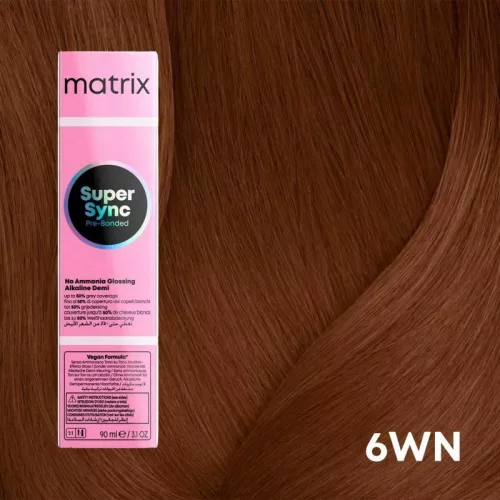 Matrix Super Sync ammóniamentes féltartós hajszínező 90ml 6WN