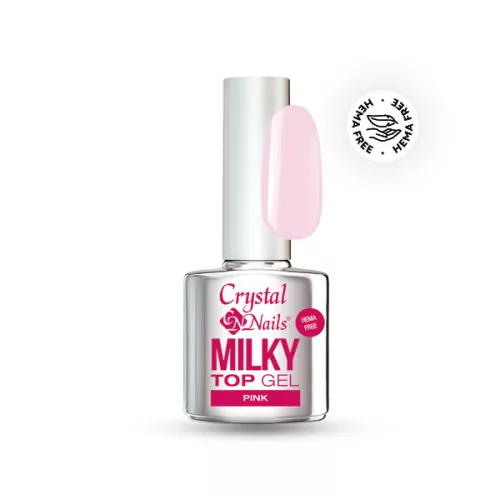  Crystal Nails HEMA Free Milky Top Gel - Pink 4ml 118137