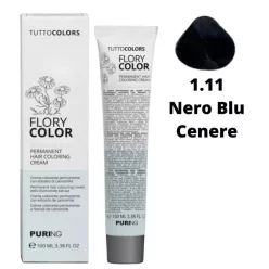   Puring Flory Color ammóniamentes hajfesték 100ml 1.11 fekete természetes intenzív