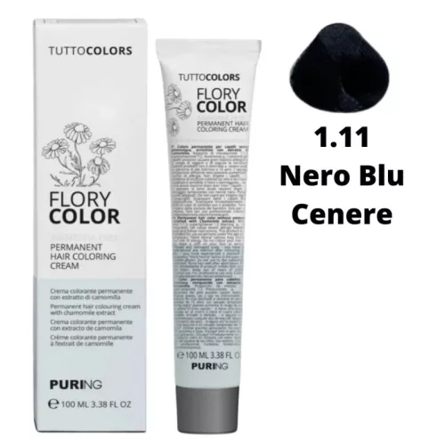 Puring Flory Color ammóniamentes hajfesték 100ml 1.11 fekete természetes intenzív