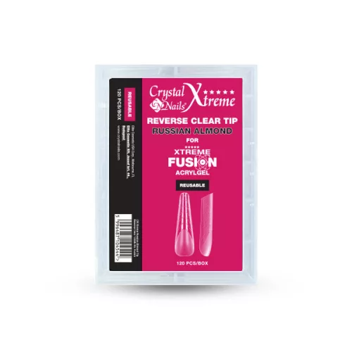 Crystal Nails Xtreme Russian Almond Reverse Clear Tip Xtreme Fusion AcrylGel-hez - 120db 117756