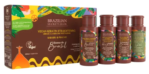 Brazilian Secrets Hair Bossa do Brasil - Vegán Keratinos Hajegyenesítő Csomag 4x100ml BS099