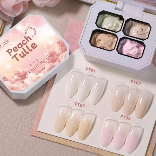 BORN PRETTY 4in1 festőzselé paletta - No.S02 - Peach Tulle