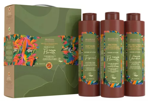 Brazilian Secrets Hair Forca da Floresta - Vegán Proteines Hajegyenesítő Csomag 3x1000ml BS097