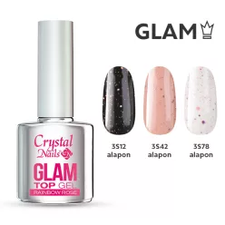 Crystal Nails Glam top gel 4ml - Rainbow rose 117020