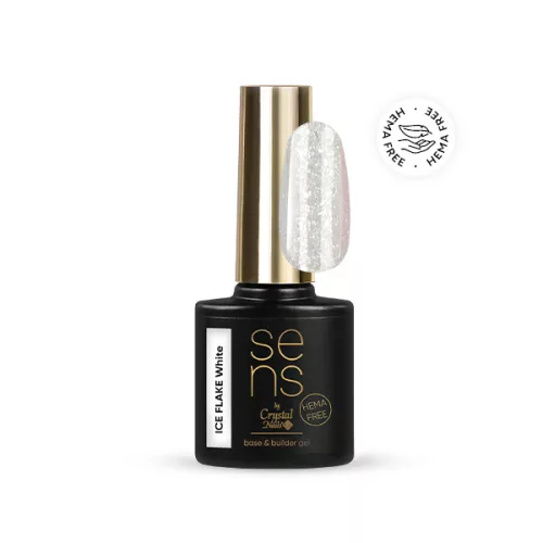 Crystal Nails SENS ICE FLAKE HEMA Free base gel - White 10ml 118399