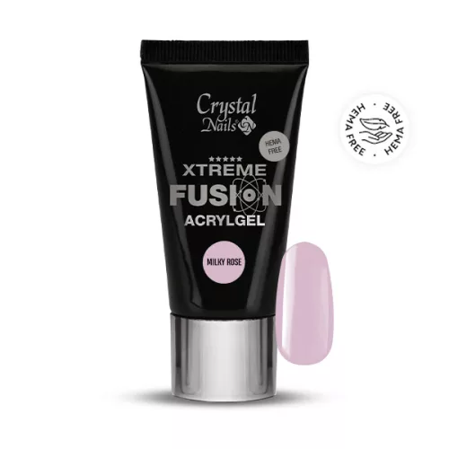 Crystal Nails HEMA Free Xtreme Fusion AcrylGel - Milky Rose 27ml (30g) 119412