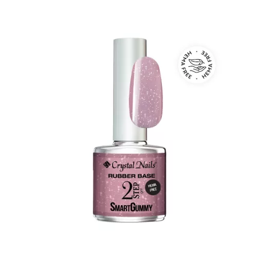 Crystal Nails 2S SmartGummy HEMA Free Rubber base gel - Nr06 Shimmer rose 8ml 119148