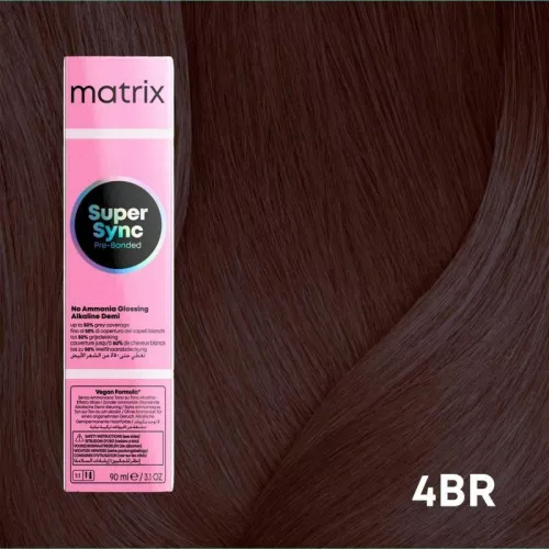 Matrix Super Sync ammóniamentes féltartós hajszínező 90ml  4BR