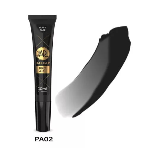 MAKEAR ProArt Gel festőzselé PA02 - 10 ml - Black
