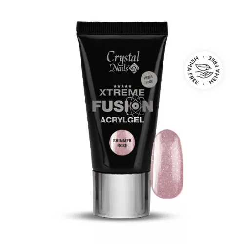 Crystal Nails HEMA Free Xtreme Fusion AcrylGel - Shimmer Rose 27ml (30g) 119403