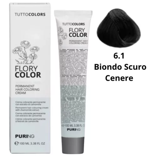 Puring Flory Color ammóniamentes hajfesték 100ml 6.1 sötét szőke hamvas