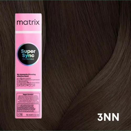 Matrix Super Sync ammóniamentes féltartós hajszínező 90ml  3NN
