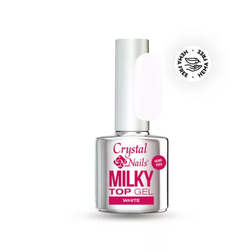 Crystal Nails HEMA Free Milky Top Gel - White 4ml 118135
