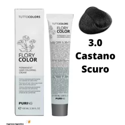   Puring Flory Color ammóniamentes hajfesték 100ml 3.0 sötét gesztenye barna természetes