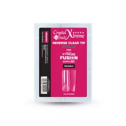   Crystal Nails Xtreme Square Reverse Clear Tip Xtreme Fusion AcrylGel-hez - 120db 117757