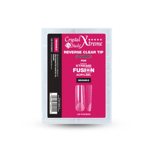 Crystal Nails Xtreme Square Reverse Clear Tip Xtreme Fusion AcrylGel-hez - 120db 117757