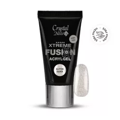   Crystal Nails HEMA Free Xtreme Fusion AcrylGel - Glitter Silver 27ml (30g) 119421