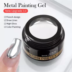   BORN PRETTY PRO Painting Gel 5 ml - PN01 - Szuper fényes - Metal Silver