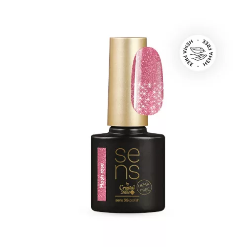 Crystal Nails SENS HEMA FREE 3G polish - Flash Holo Rose 4ml 118622