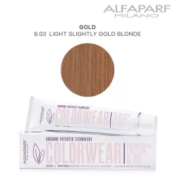   Alfaparf Color wear hajszínező 60ml 8.03 világos enyhén arany szőke