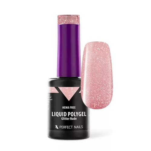 Perfect Nails Liquid Polygel - Glitter Nude - 8ml PNZL009