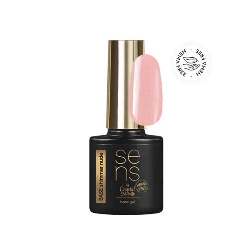 Crystal Nails SENS HEMA Free BASE gel - SHIMMER NUDE 4ml 118968