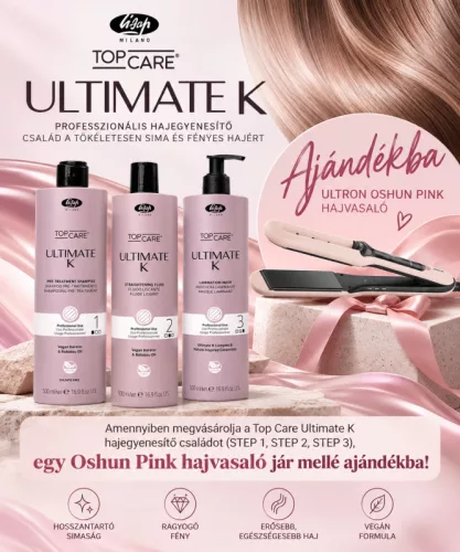 Lisap Ultimate K Tartós Hajegyenesítő Szett + AJÁNDÉK Oshun Pink Hajvasaló