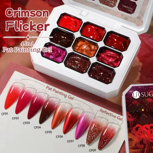 BORN PRETTY 4in1 festőzselé paletta - No.L08 - Crimson Flicker