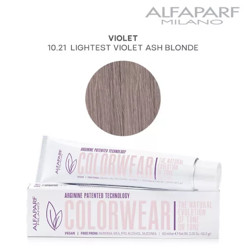 Alfaparf Colorwear hajszínező 60ml 10.21 legvilágosabb viola hamvas szőke