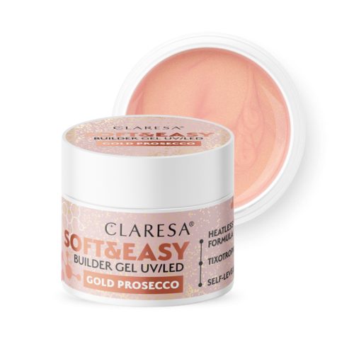 CLARESA Soft&Easy Builder Gél 45g TPO FREE - Gold Prosecco / Dancing Sparkles
