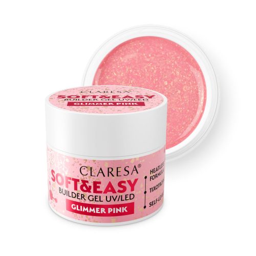 CLARESA Soft&Easy Builder Gél 45g TPO FREE - Glimmer Pink