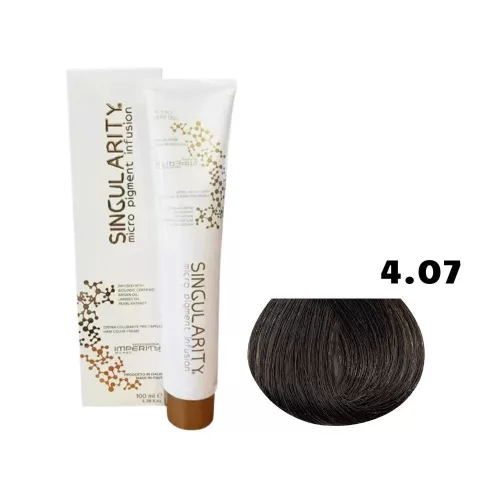 Imperity  Singularity hajfesték 100ml 4.07 Közép Barna - Természetes Hűvös Matt 