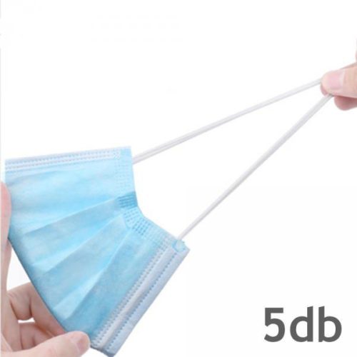 Eldobható higiéniai arcmaszk, 3 rétegű 5db/csomag