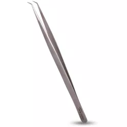   Long Lashes szempilla csipesz, keskeny hajlított - ezüst, 14cm