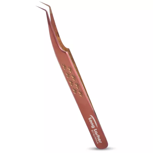 Long Lashes Pro Fiber Volume csipesz - Keskeny fejű, Bronz